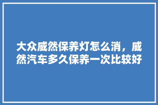 大众威然保养灯怎么消，威然汽车多久保养一次比较好。  第1张 大众威然保养灯怎么消，威然汽车多久保养一次比较好。 新能源