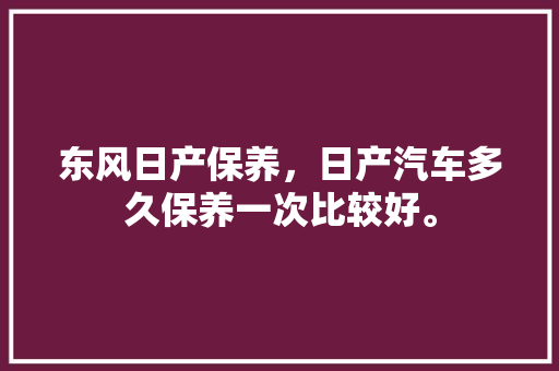 东风日产保养，日产汽车多久保养一次比较好。  第1张 东风日产保养，日产汽车多久保养一次比较好。 汽车维修