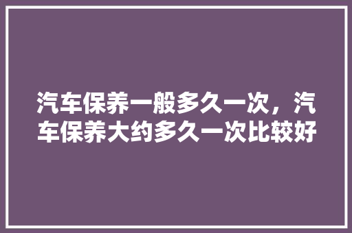 汽车保养一般多久一次，汽车保养大约多久一次比较好。  第1张 汽车保养一般多久一次，汽车保养大约多久一次比较好。 豪华车