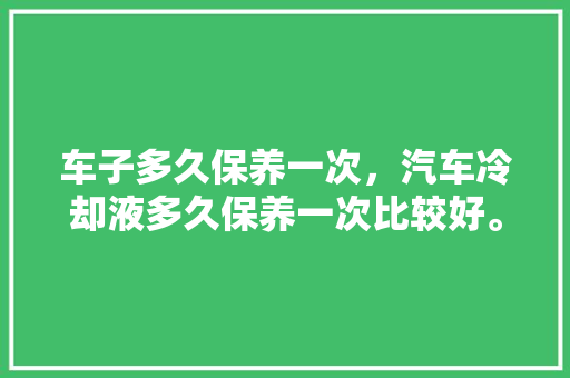 车子多久保养一次，汽车冷却液多久保养一次比较好。  第1张 车子多久保养一次，汽车冷却液多久保养一次比较好。 新车