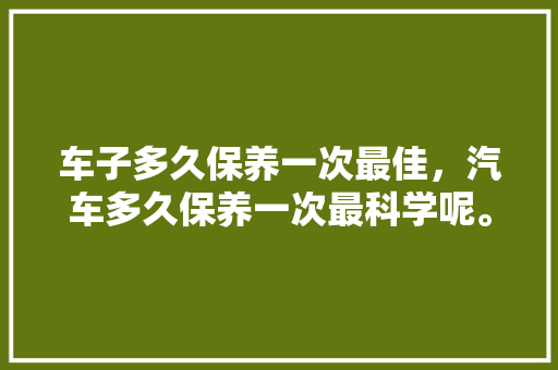 车子多久保养一次最佳，汽车多久保养一次最科学呢。  第1张 车子多久保养一次最佳，汽车多久保养一次最科学呢。 新能源