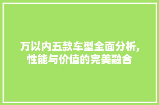 万以内五款车型全面分析,性能与价值的完美融合