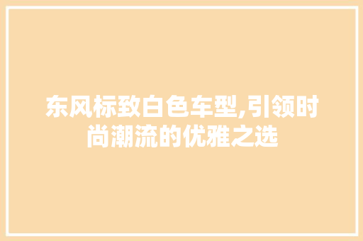 东风标致白色车型,引领时尚潮流的优雅之选