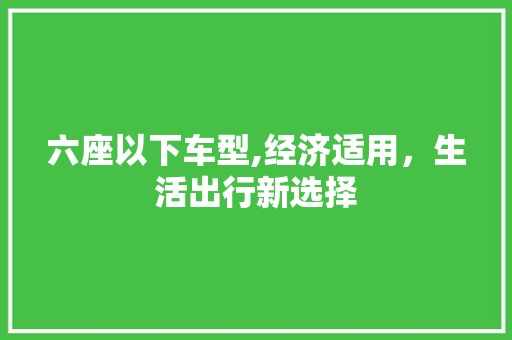 六座以下车型,经济适用，生活出行新选择
