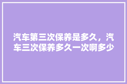 汽车第三次保养是多久，汽车三次保养多久一次啊多少钱。  第1张 汽车第三次保养是多久，汽车三次保养多久一次啊多少钱。 新能源配件