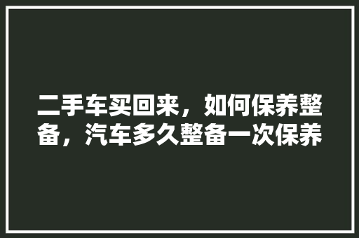 二手车买回来，如何保养整备，汽车多久整备一次保养比较好。