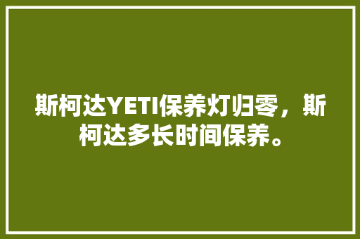 斯柯达YETI保养灯归零，斯柯达多长时间保养。  第1张 斯柯达YETI保养灯归零，斯柯达多长时间保养。 新能源
