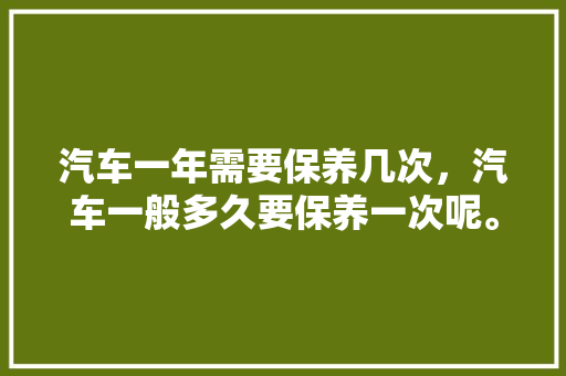 汽车一年需要保养几次，汽车一般多久要保养一次呢。  第1张 汽车一年需要保养几次，汽车一般多久要保养一次呢。 电瓶车
