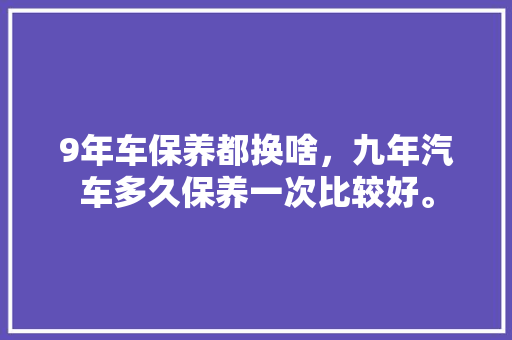 9年车保养都换啥，九年汽车多久保养一次比较好。