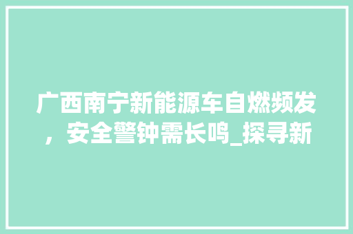 广西南宁新能源车自燃频发，安全警钟需长鸣_探寻新能源车安全隐患及应对措施