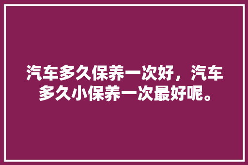 汽车多久保养一次好，汽车多久小保养一次最好呢。  第1张 汽车多久保养一次好，汽车多久小保养一次最好呢。 新车