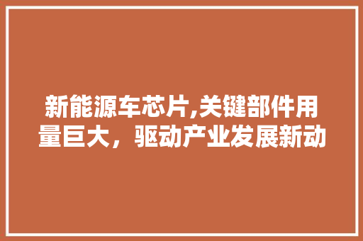 新能源车芯片,关键部件用量巨大，驱动产业发展新动力 汽车维修