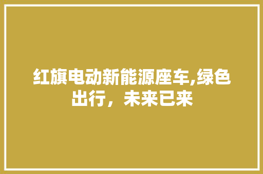 红旗电动新能源座车,绿色出行，未来已来