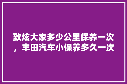 致炫大家多少公里保养一次，丰田汽车小保养多久一次比较好。  第1张 致炫大家多少公里保养一次，丰田汽车小保养多久一次比较好。 摩托车维修