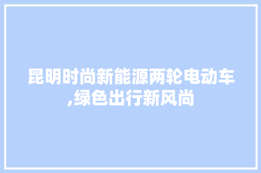 昆明时尚新能源两轮电动车,绿色出行新风尚