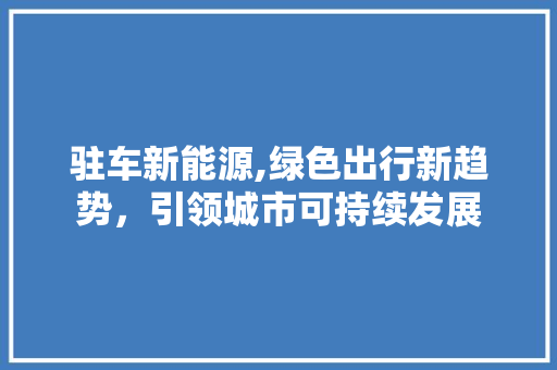 驻车新能源,绿色出行新趋势，引领城市可持续发展