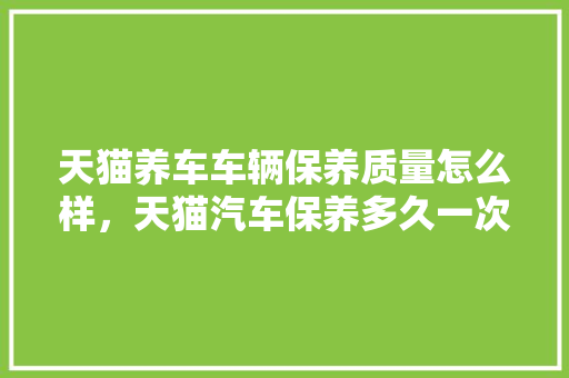 天猫养车车辆保养质量怎么样，天猫汽车保养多久一次啊多少钱。
