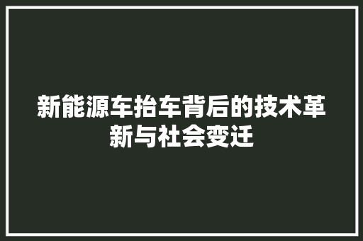 新能源车抬车背后的技术革新与社会变迁